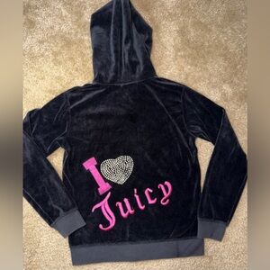 Girls Juicy Couture Velour Zip Up Hoodie Jacket Sz 10